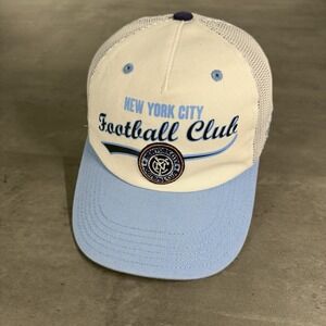 New York City FC SnapBack Hat Adidas Cap Girls Youth 7-16 White Blue Trucker MLS